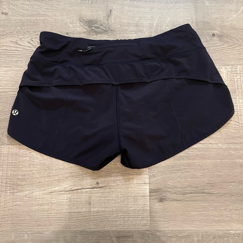 Navy Lululemon Speed Up High-Rise Lined Short
